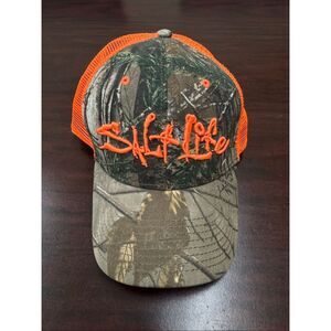 Salt Life Camouflage and Orange Trucker Hat